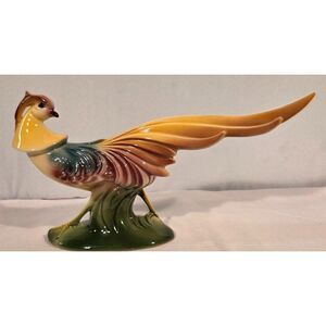 Vintage Mid Century Ceramic Pheasant Bird Figurine Long Tail Japan